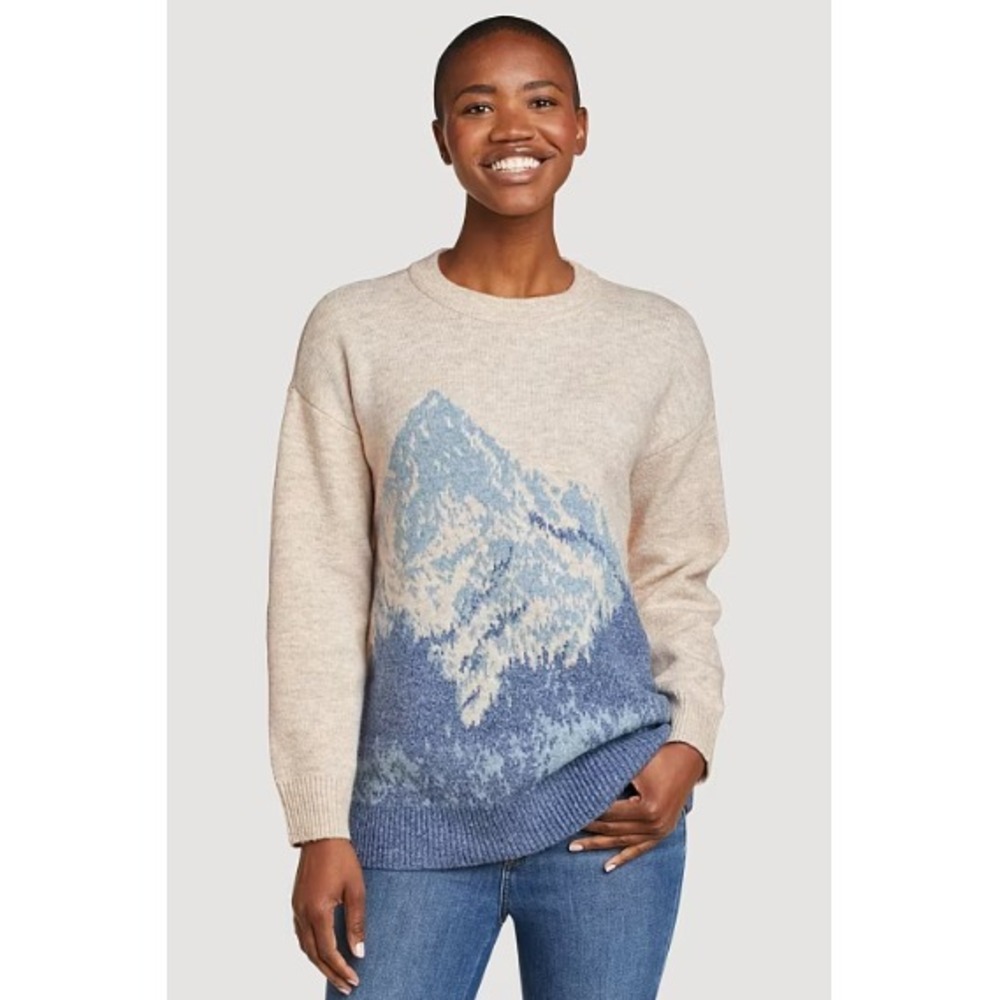 Eddie Bauer Mt. Altitude Crewneck Knit Preppy Pullover Sweater Womans Size Large